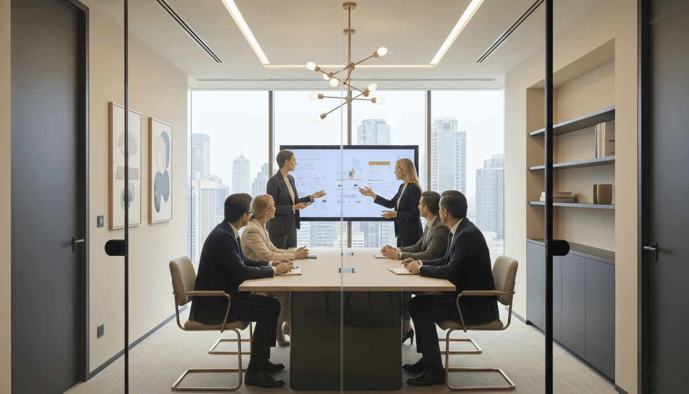 Professional business advisory team meeting
